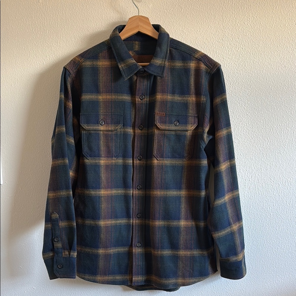 Plaid Flannel Shirt for Men - Blue and Brown